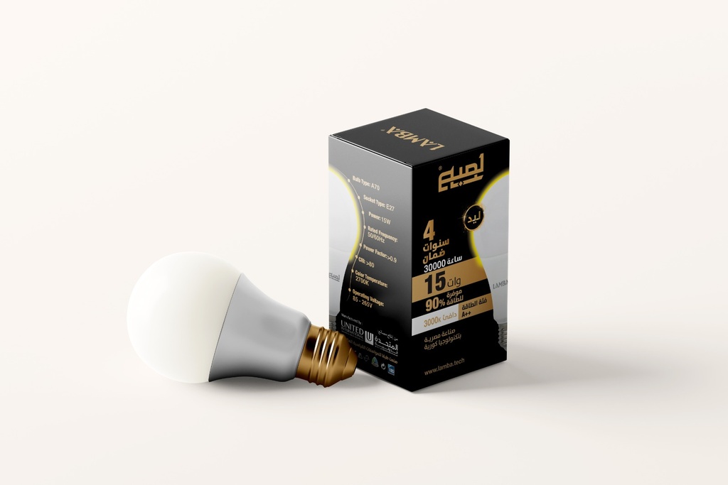 A70 15W E27 لمبة 15 وات اضاءة ابيض 
